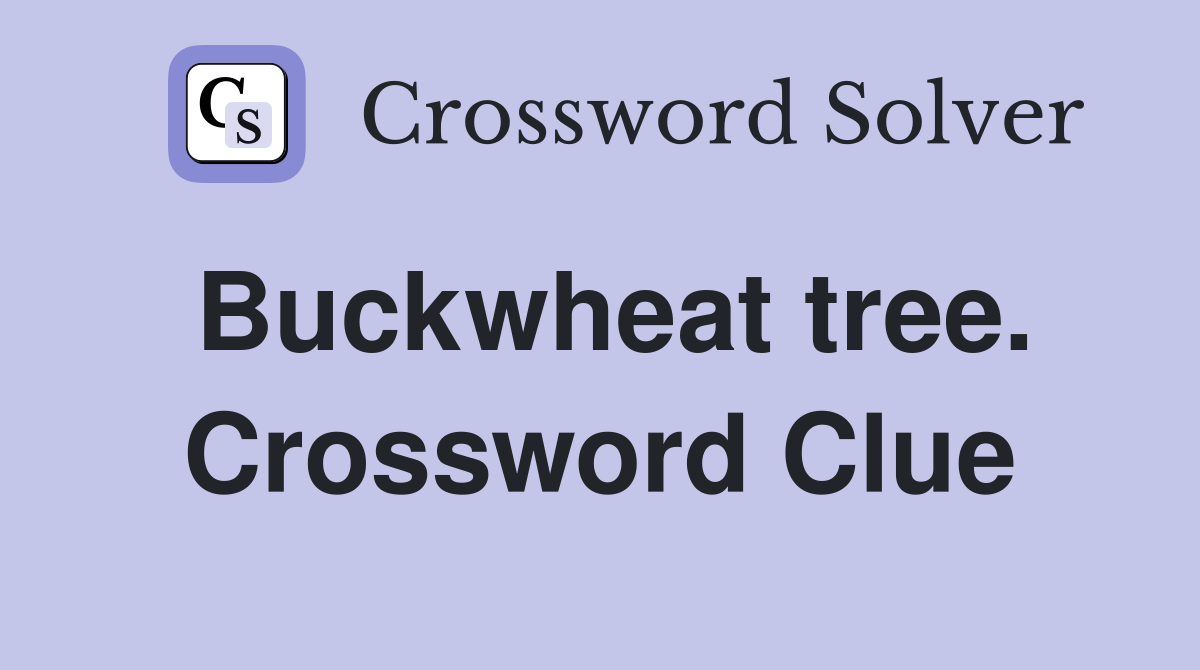 Buckwheat tree. Crossword Clue