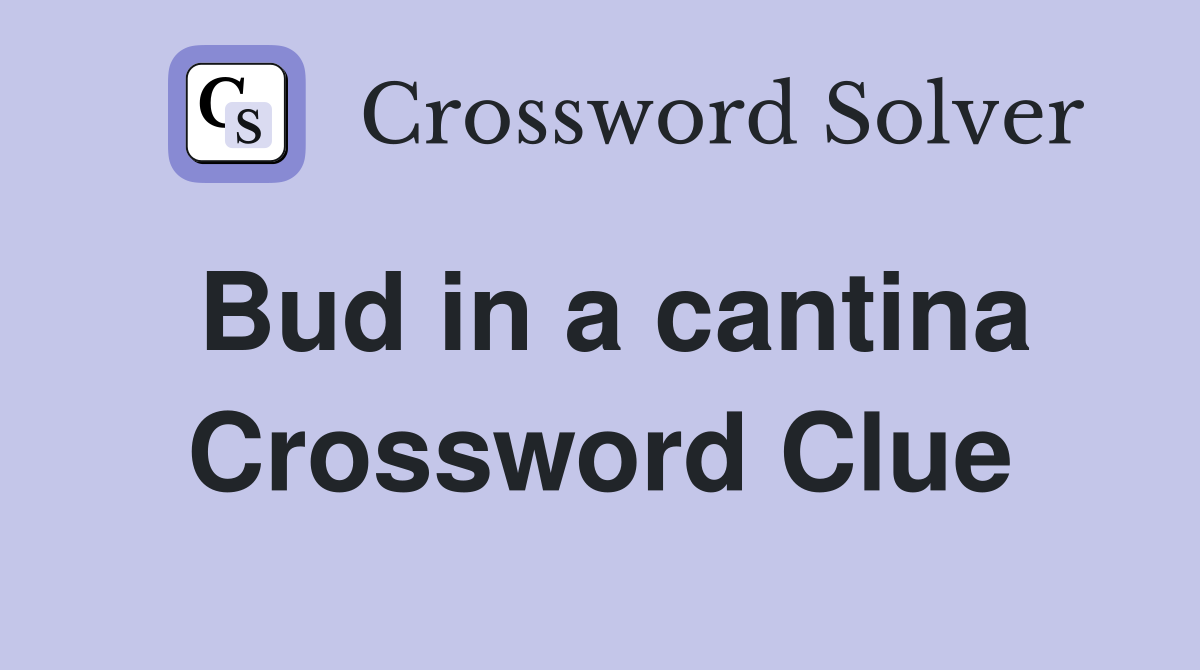 Bud in a cantina Crossword Clue