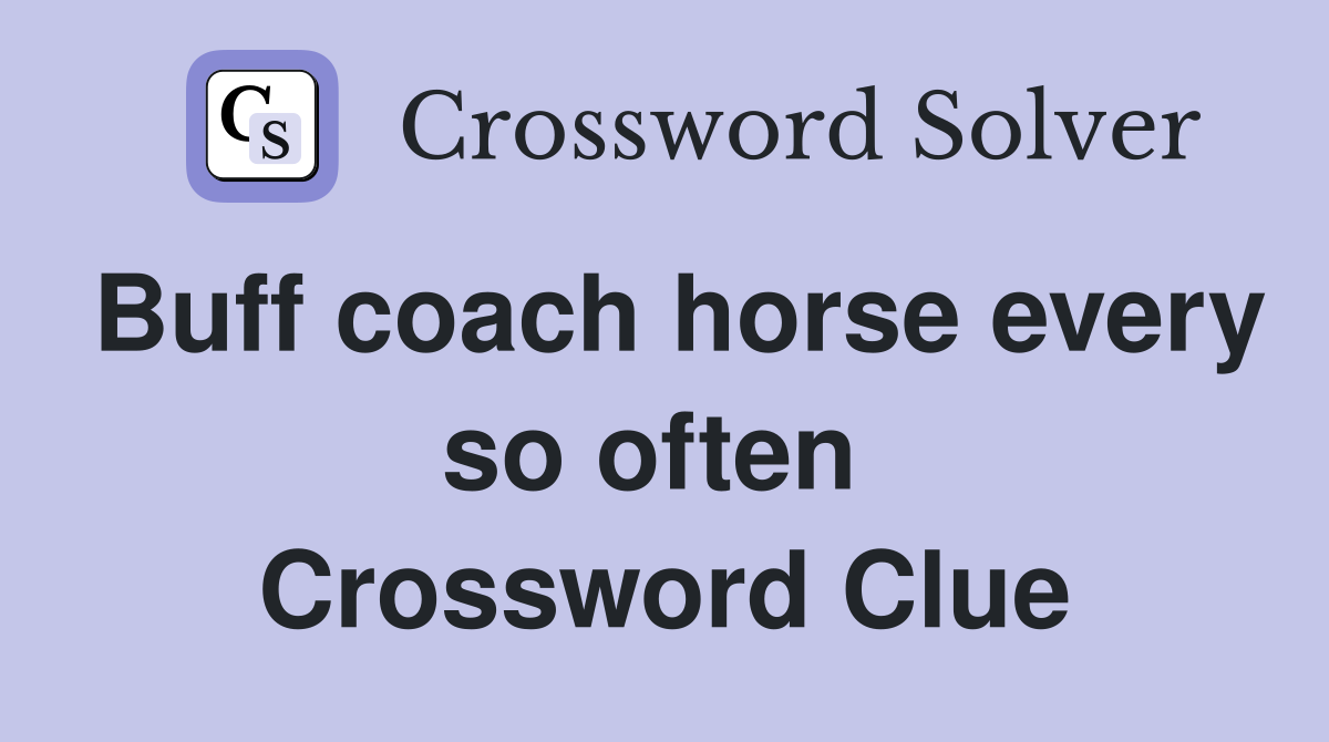 Buff coach horse every so often  Crossword Clue