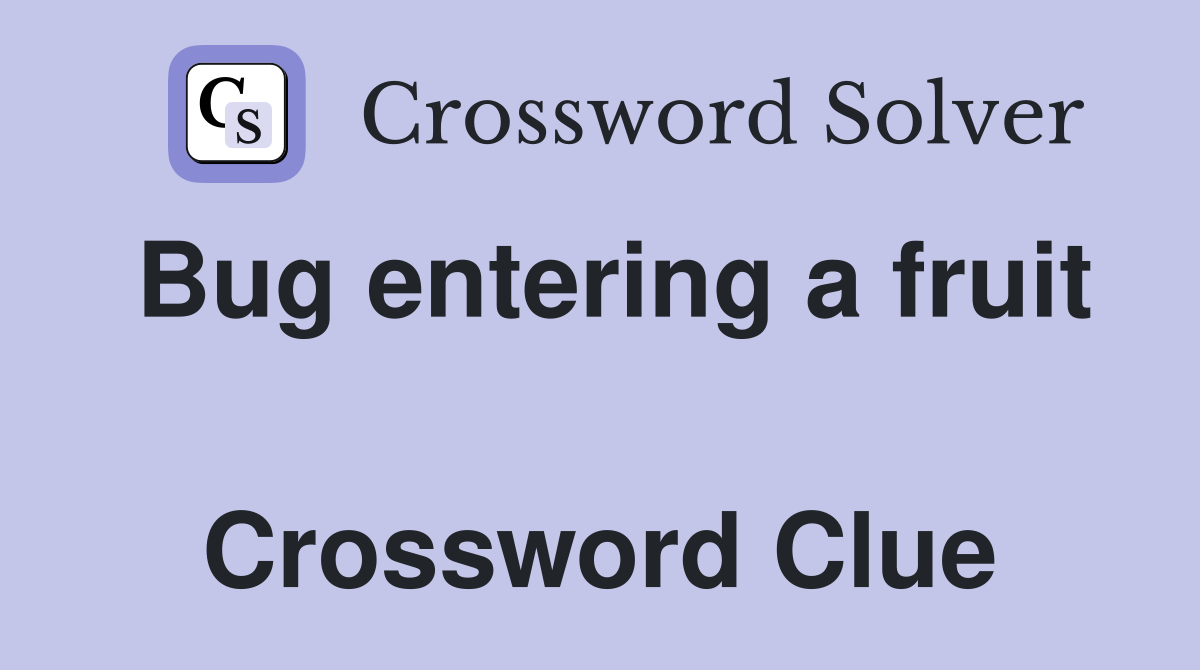 Bug entering a fruit  Crossword Clue