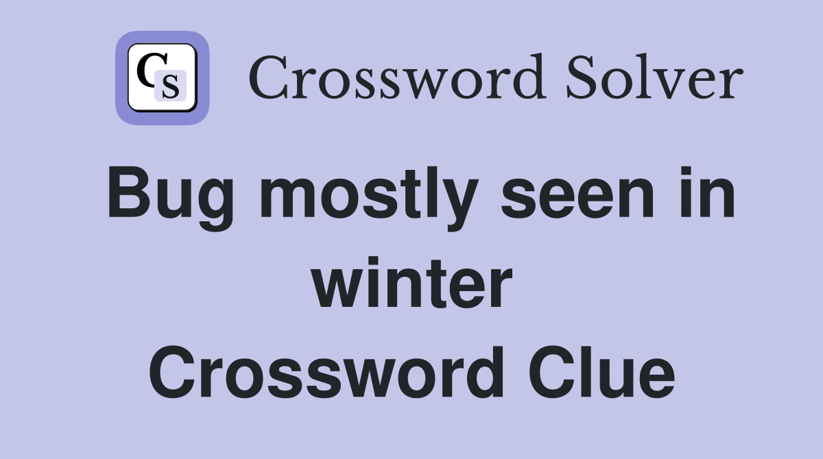 Bug mostly seen in winter Crossword Clue
