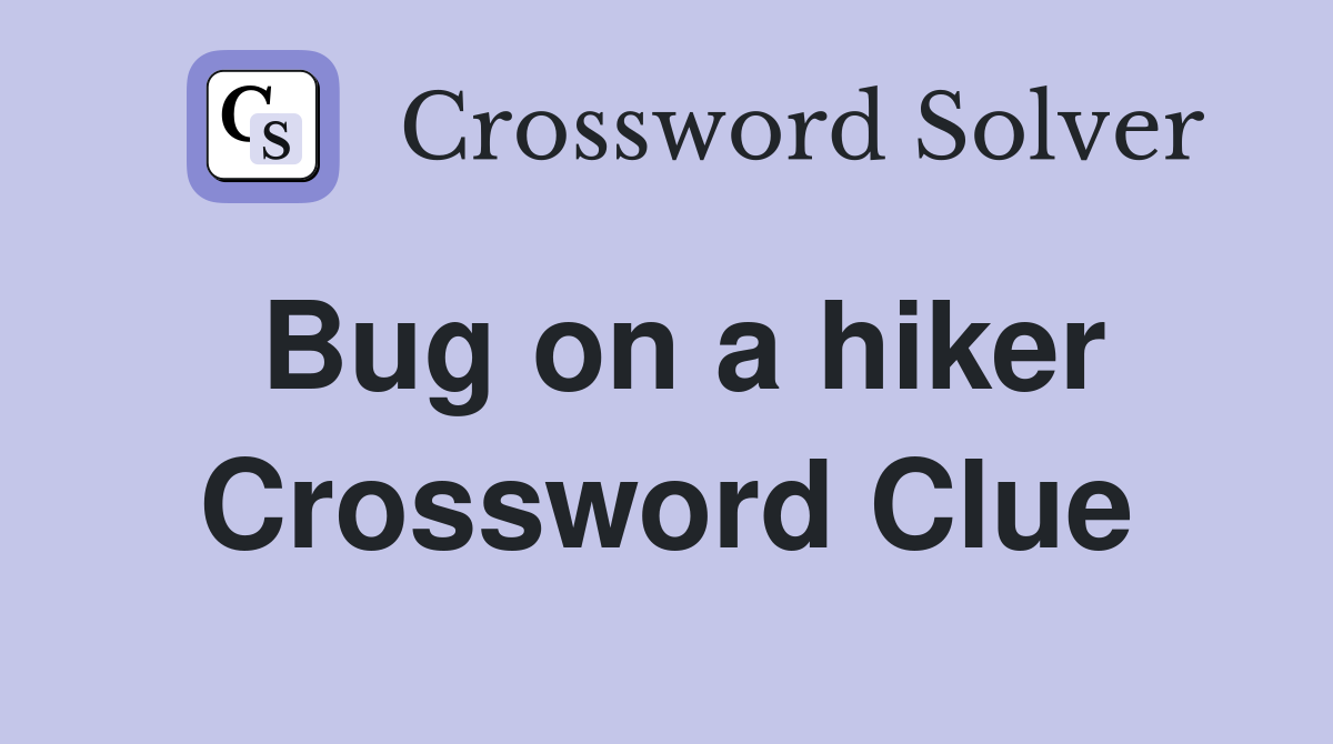 Bug on a hiker Crossword Clue