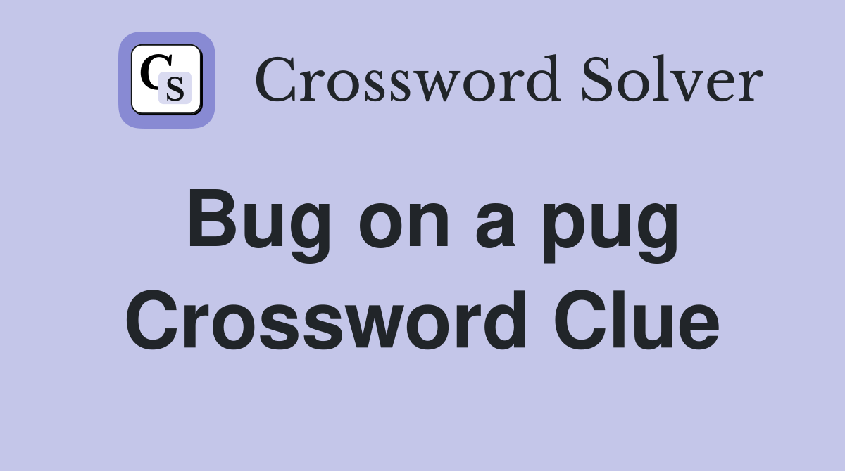 Bug on a pug Crossword Clue
