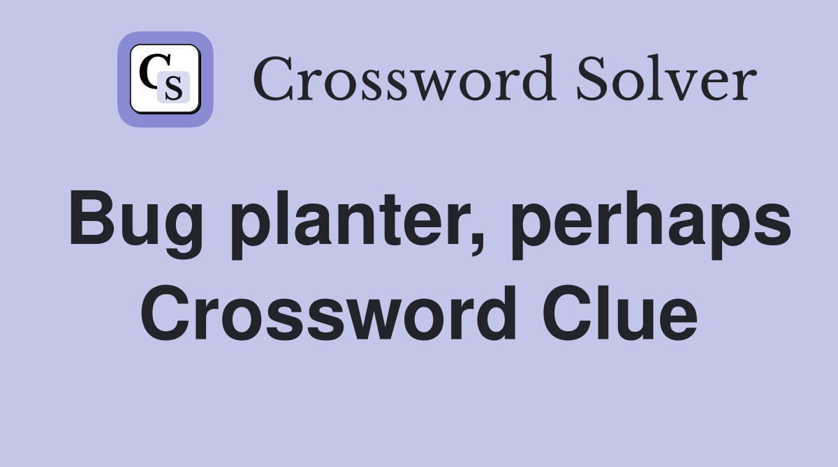 Bug planter, perhaps Crossword Clue