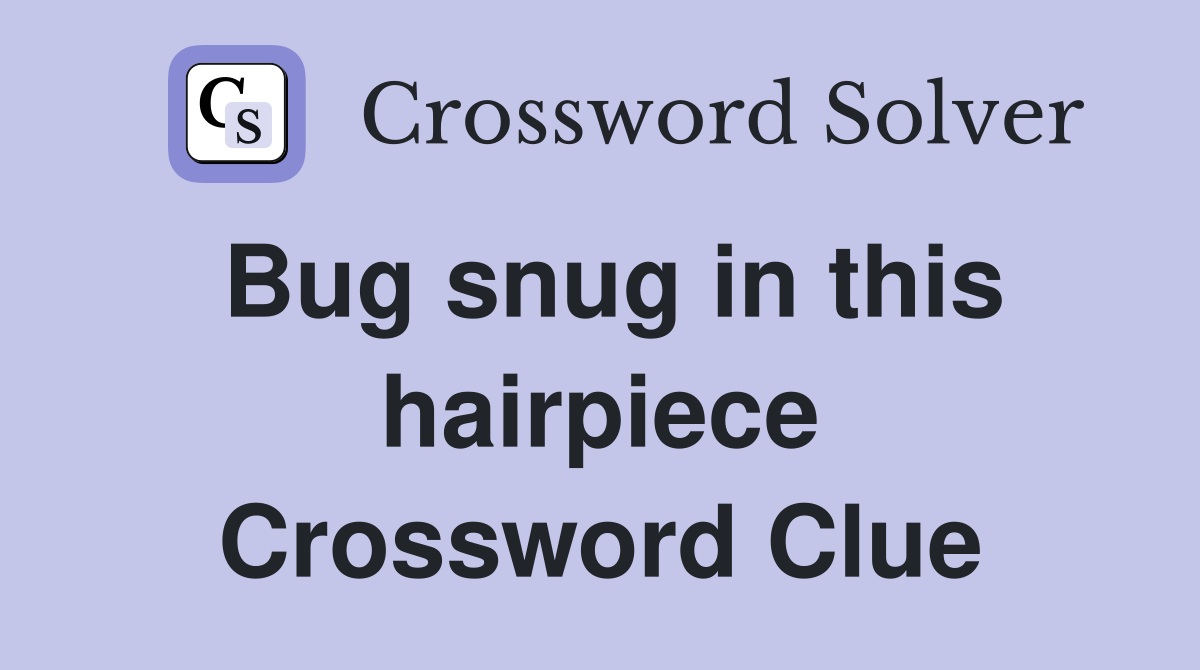 Bug snug in this hairpiece Crossword Clue