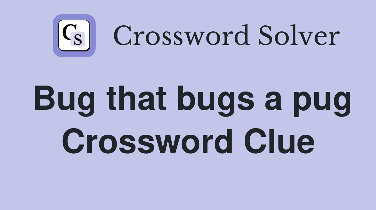 Bug that bugs a pug Crossword Clue