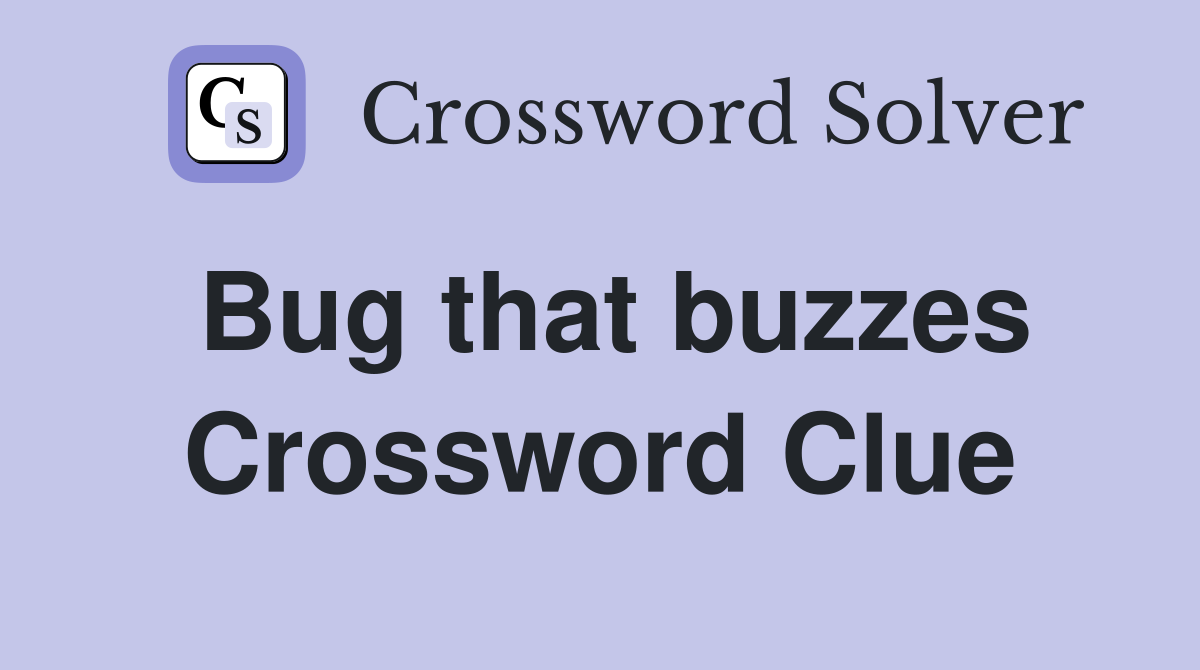 Bug that buzzes Crossword Clue