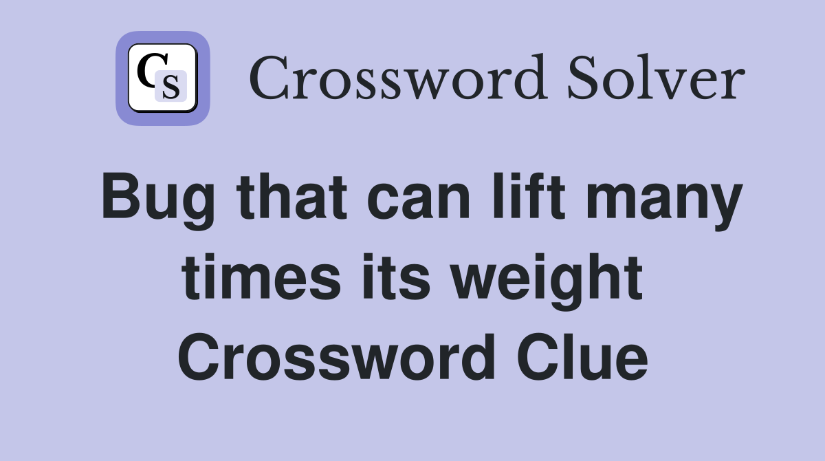 Bug that can lift many times its weight Crossword Clue