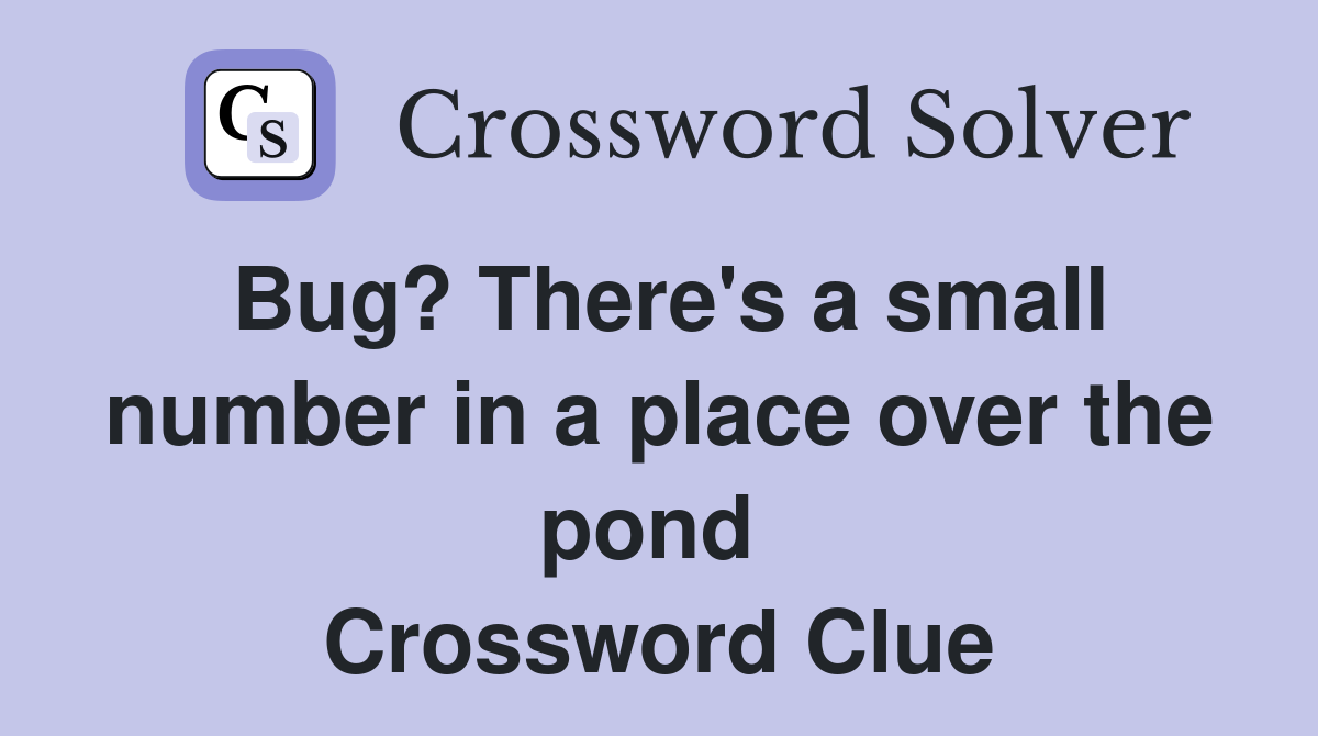 Bug? There's a small number in a place over the pond  Crossword Clue