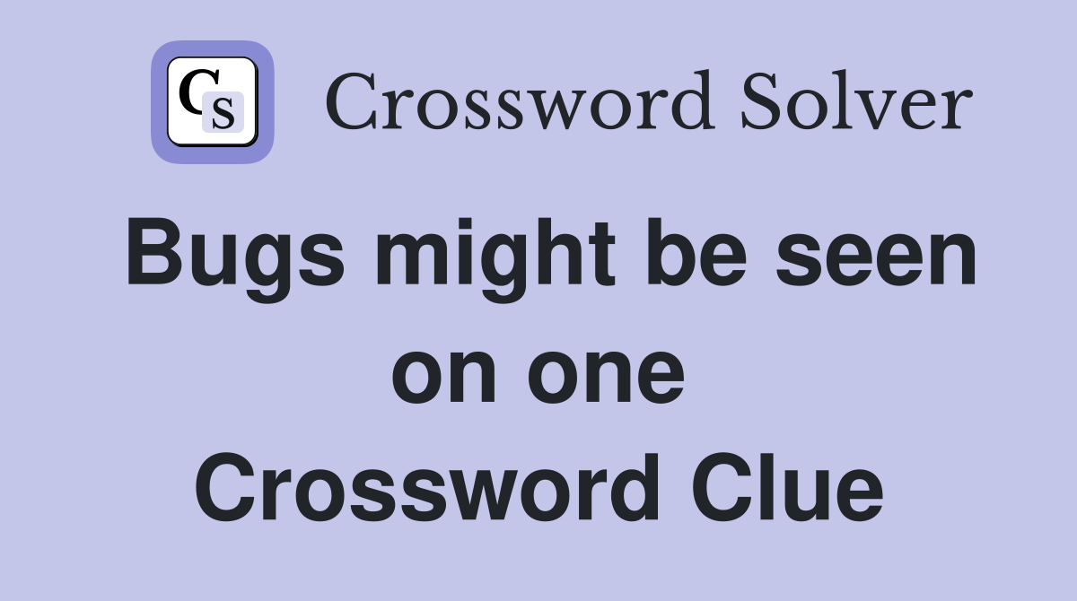 Bugs might be seen on one Crossword Clue