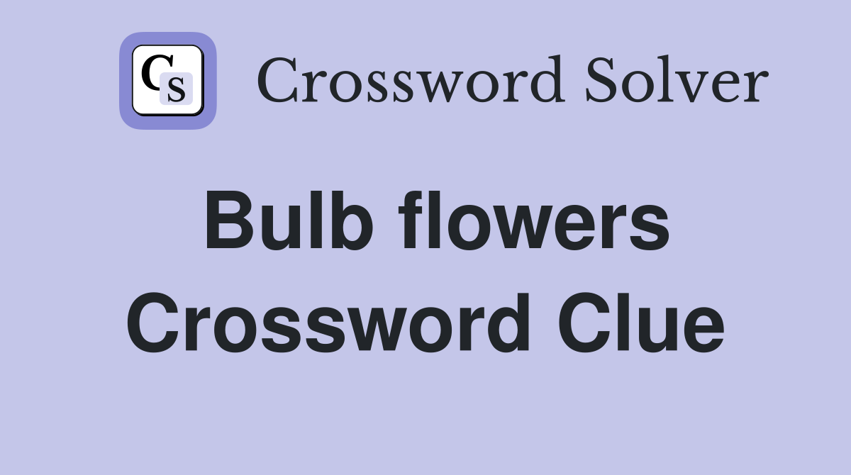 Bulb flowers Crossword Clue
