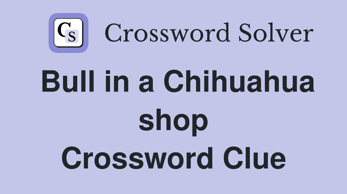 Bull in a Chihuahua shop Crossword Clue