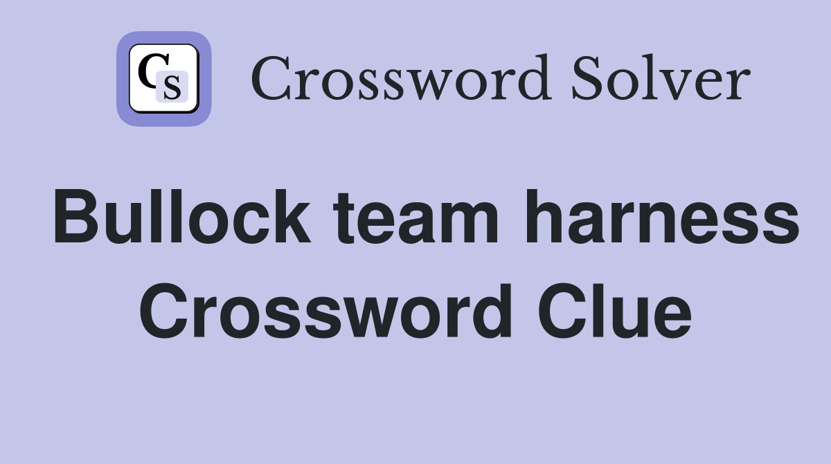 Bullock team harness Crossword Clue