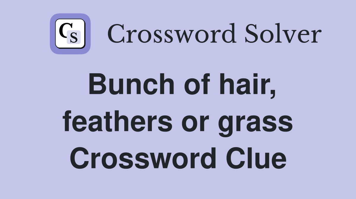Bunch of hair, feathers or grass Crossword Clue