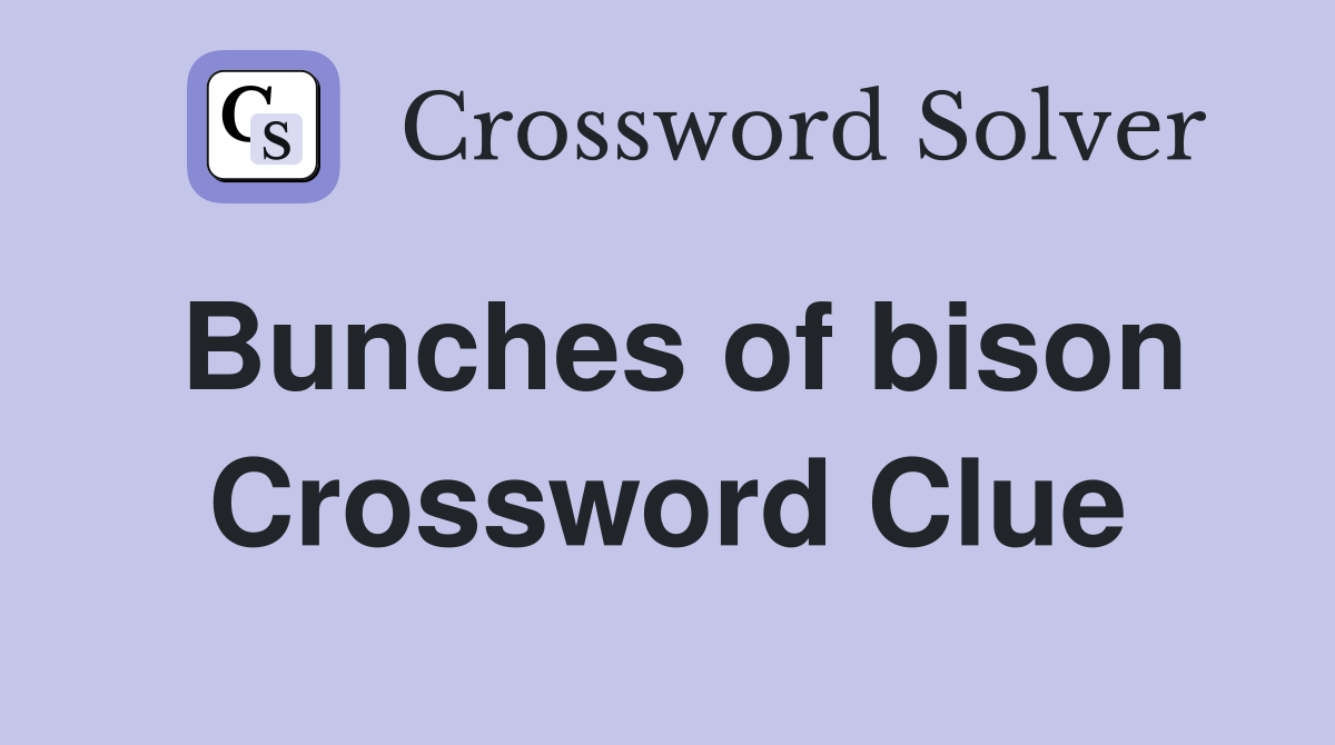 Bunches of bison Crossword Clue