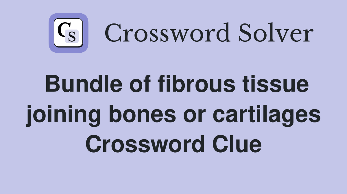 Bundle of fibrous tissue joining bones or cartilages Crossword Clue