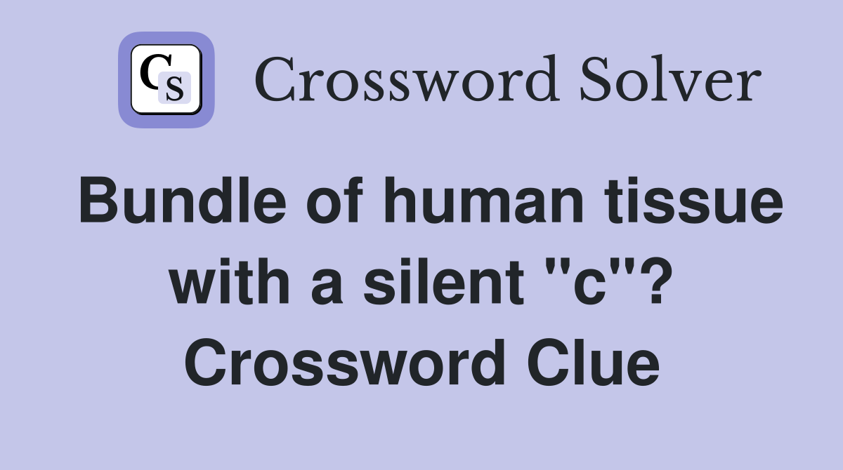 Bundle of human tissue with a silent "c"? Crossword Clue