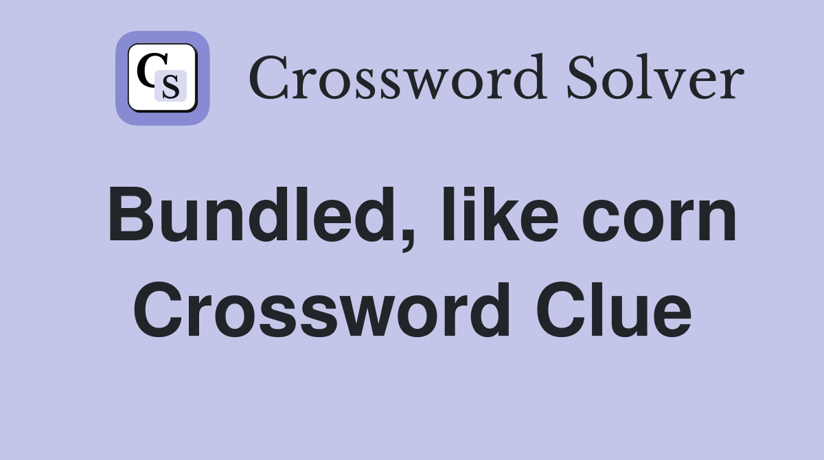 Bundled, like corn Crossword Clue