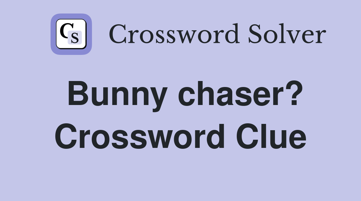 Bunny chaser? Crossword Clue