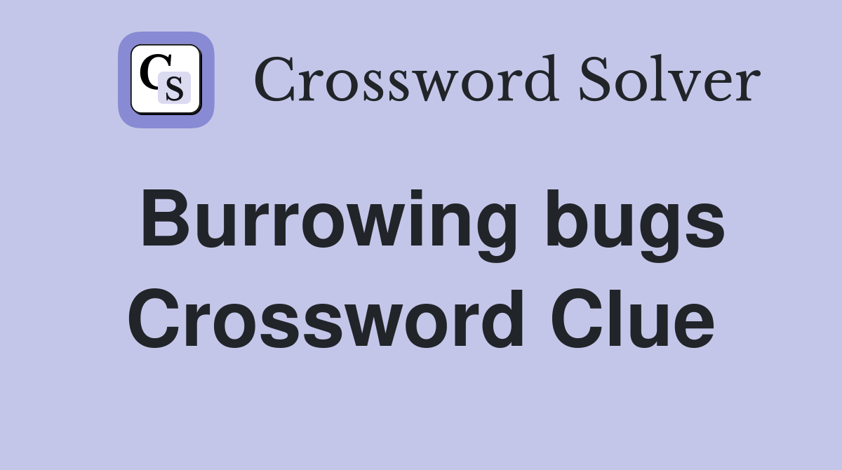 Burrowing bugs Crossword Clue