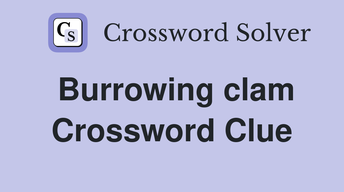 Burrowing clam Crossword Clue