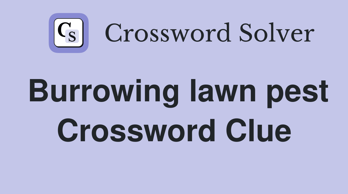 Burrowing lawn pest Crossword Clue