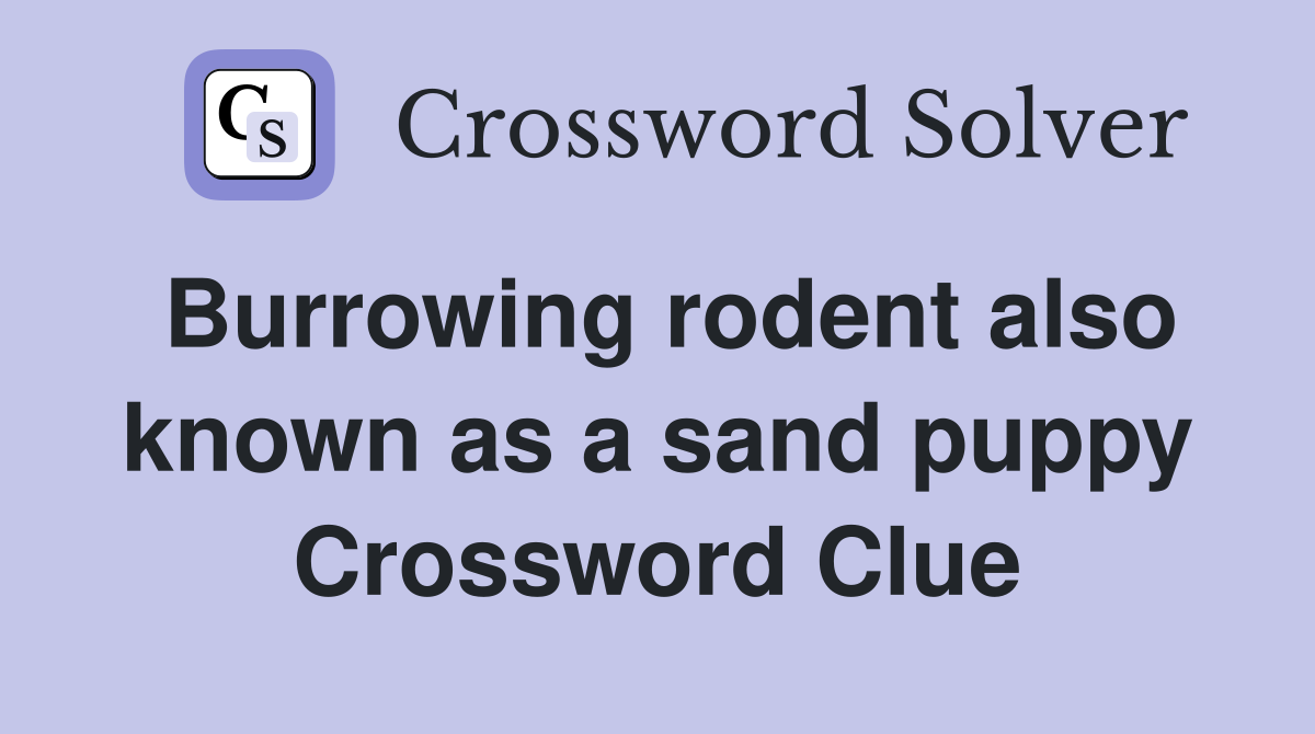 Burrowing rodent also known as a sand puppy Crossword Clue