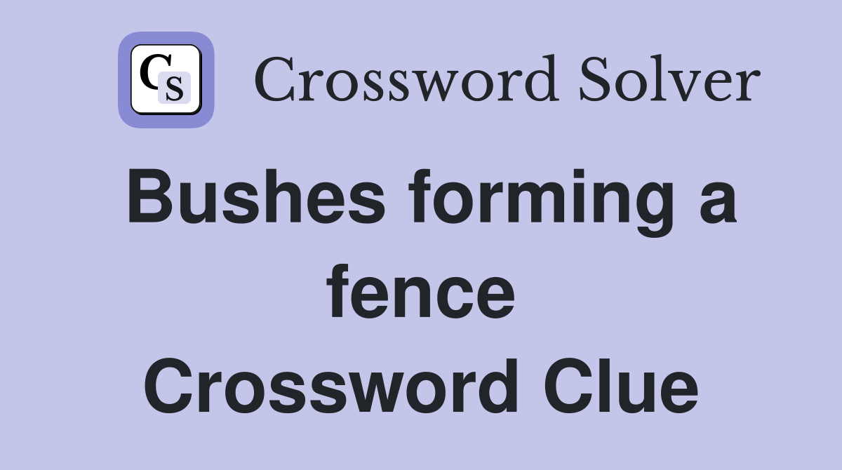 Bushes forming a fence Crossword Clue