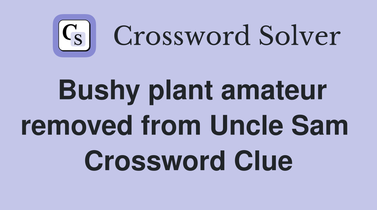 Bushy plant amateur removed from Uncle Sam  Crossword Clue