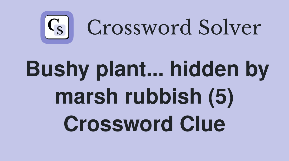 Bushy plant... hidden by marsh rubbish (5) Crossword Clue