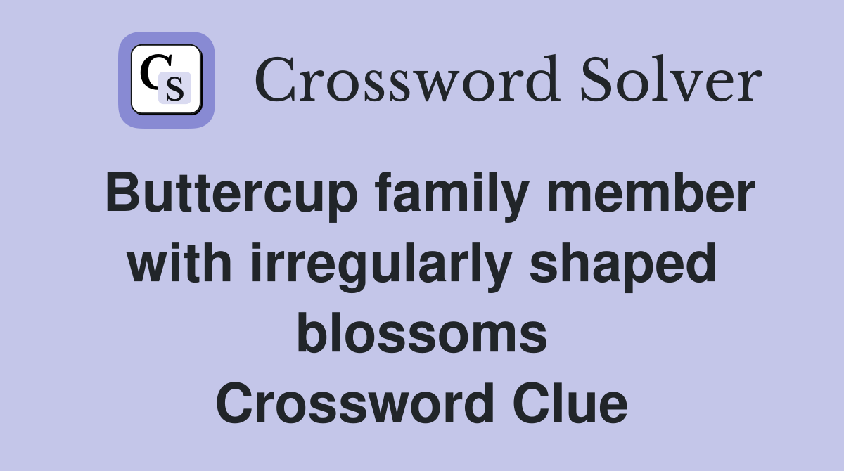Buttercup family member with irregularly shaped blossoms Crossword Clue