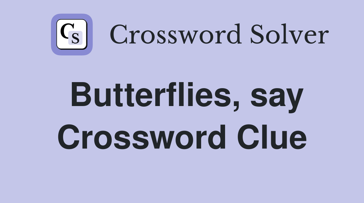 Butterflies, say Crossword Clue