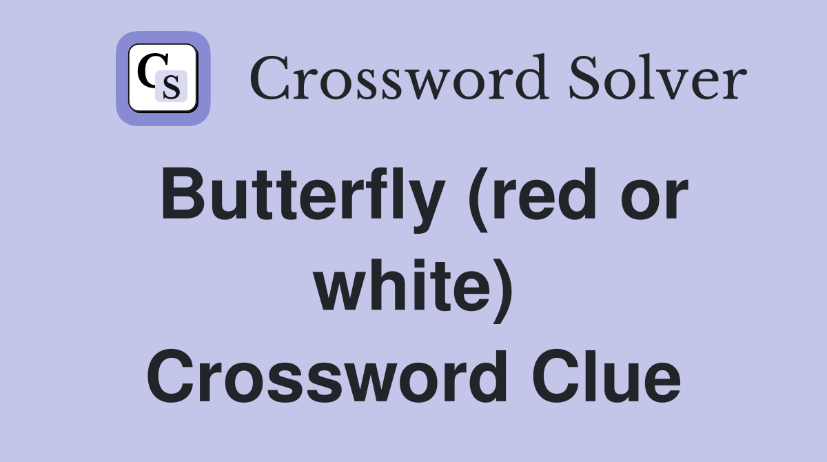 Butterfly (red or white) Crossword Clue