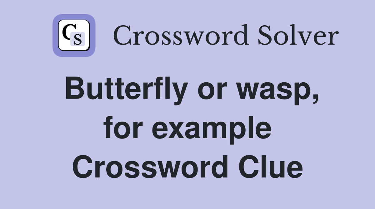 Butterfly or wasp, for example Crossword Clue