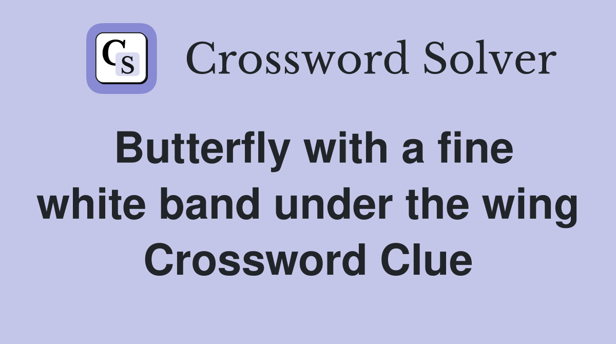 Butterfly with a fine white band under the wing Crossword Clue