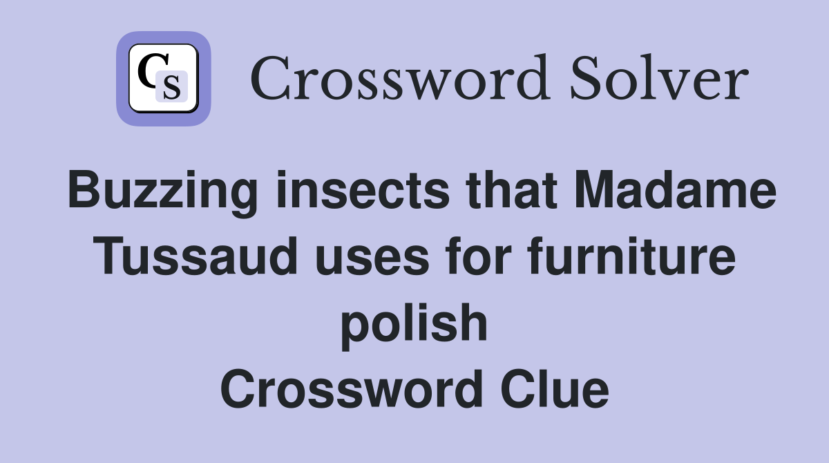 Buzzing insects that Madame Tussaud uses for furniture polish Crossword Clue