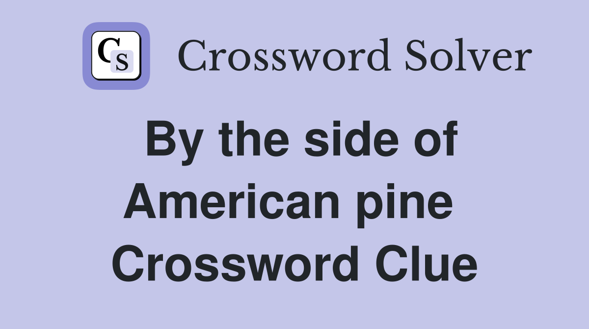 By the side of American pine  Crossword Clue