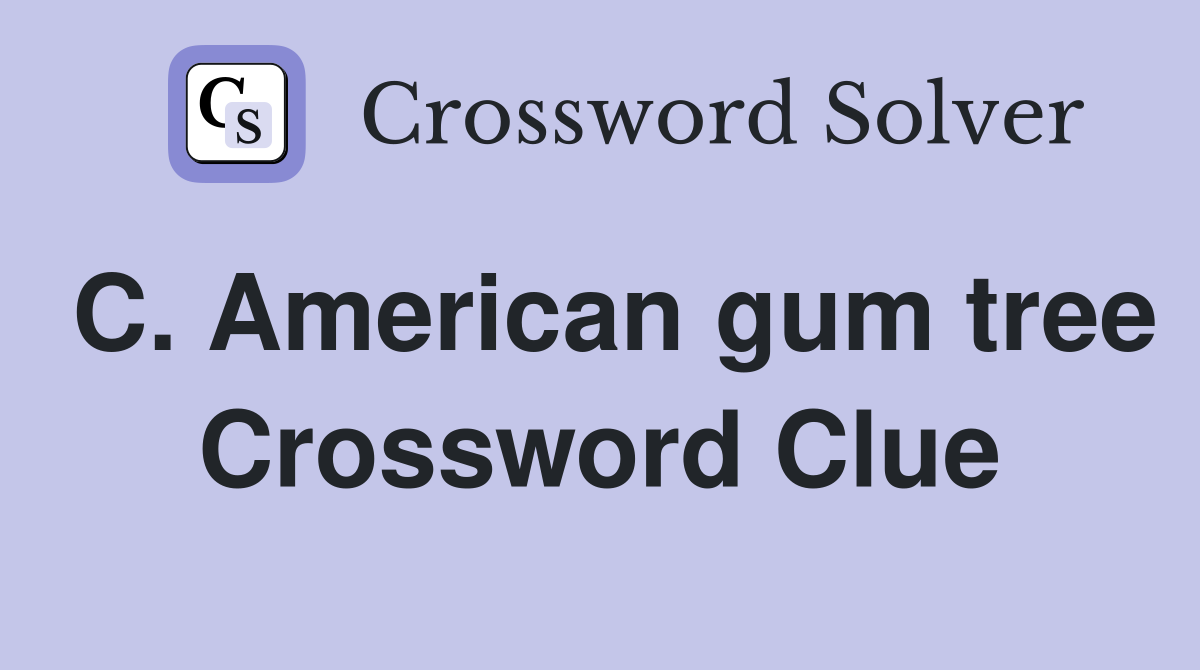 C. American gum tree Crossword Clue