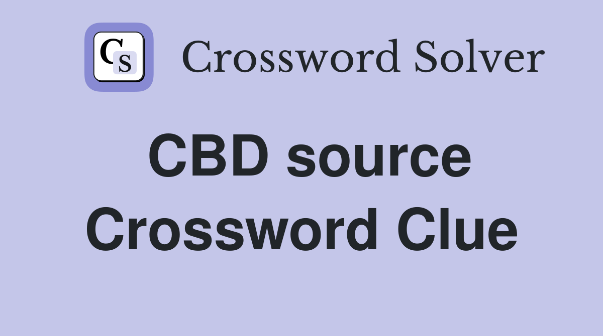 CBD source Crossword Clue