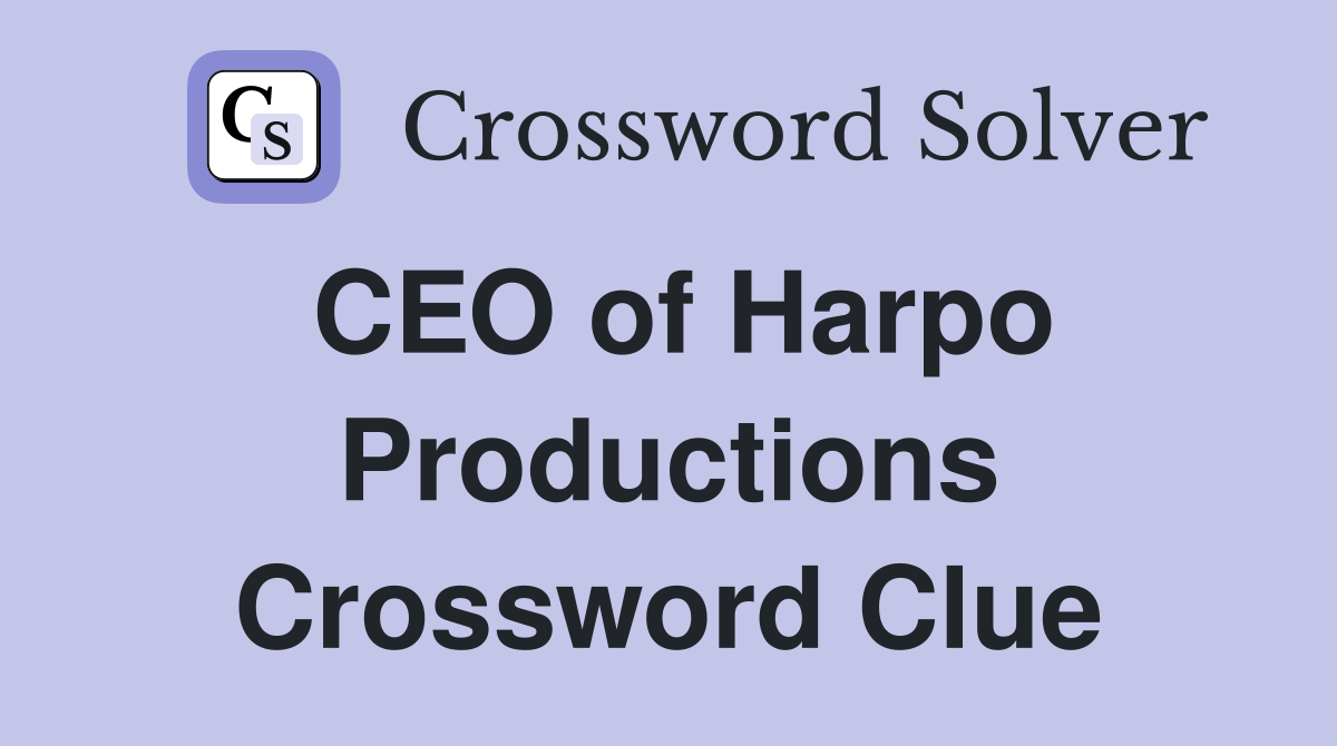 CEO of Harpo Productions Crossword Clue