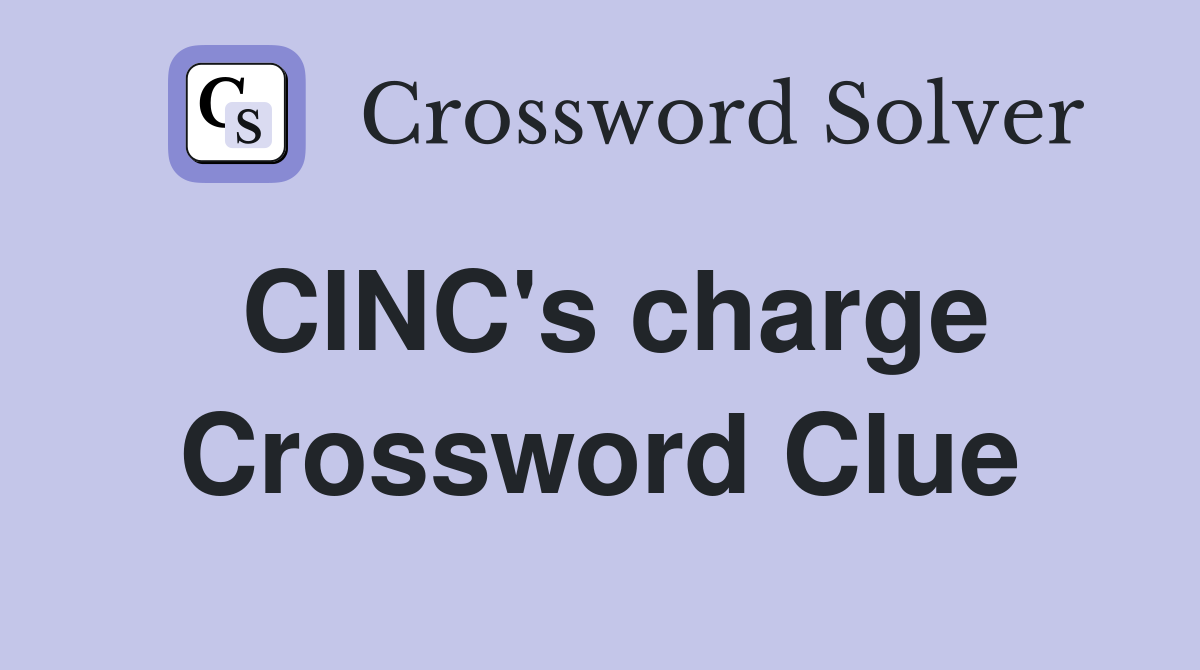 CINC's charge Crossword Clue