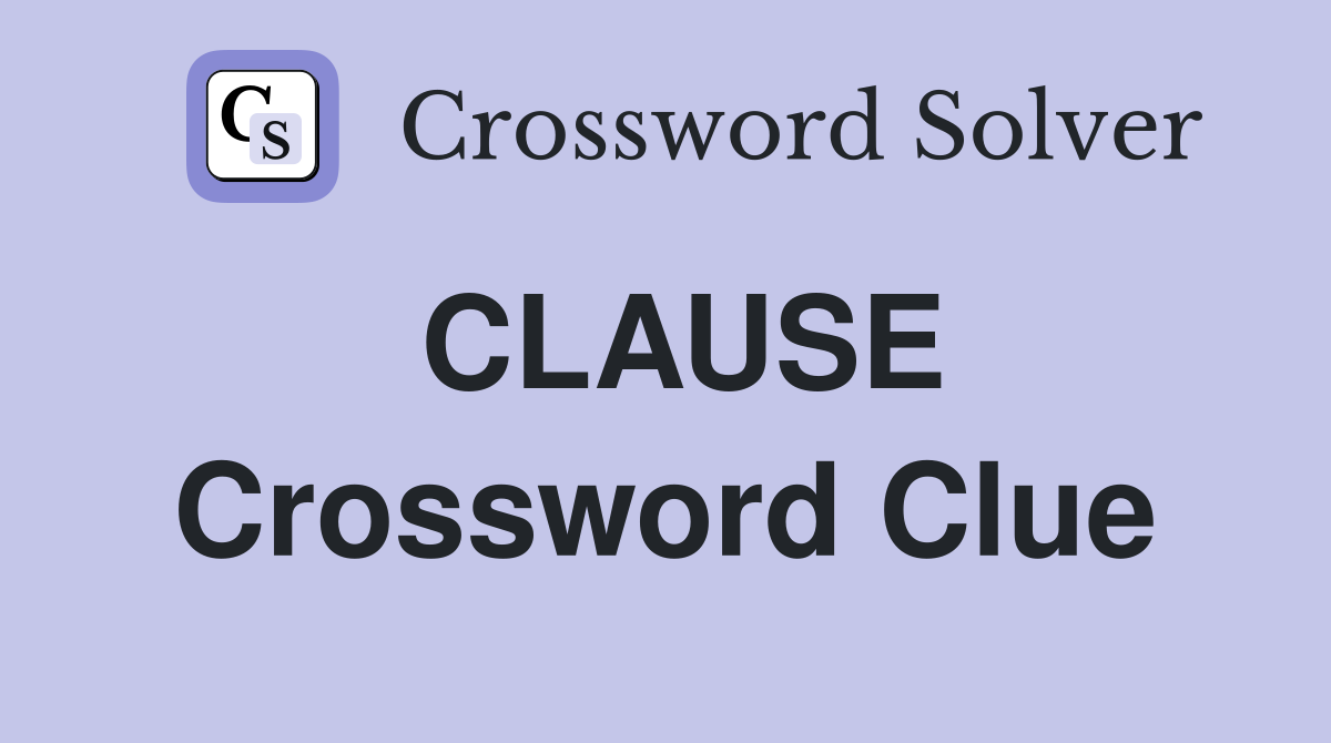 CLAUSE Crossword Clue