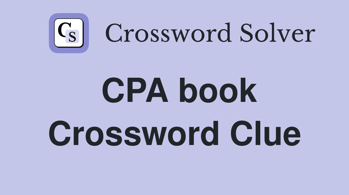 CPA book Crossword Clue