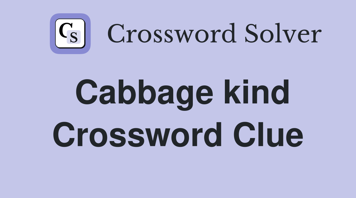Cabbage kind Crossword Clue
