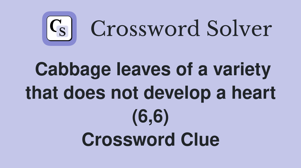 Cabbage leaves of a variety that does not develop a heart (6,6) Crossword Clue