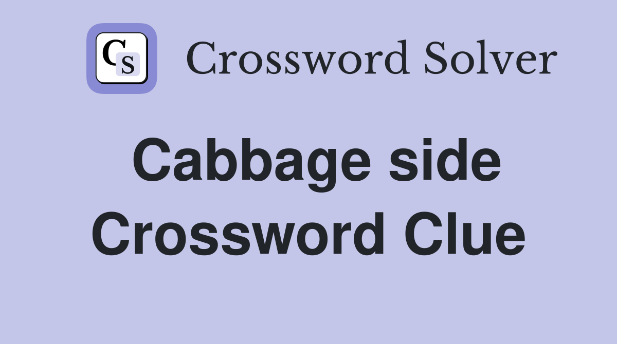 Cabbage side Crossword Clue