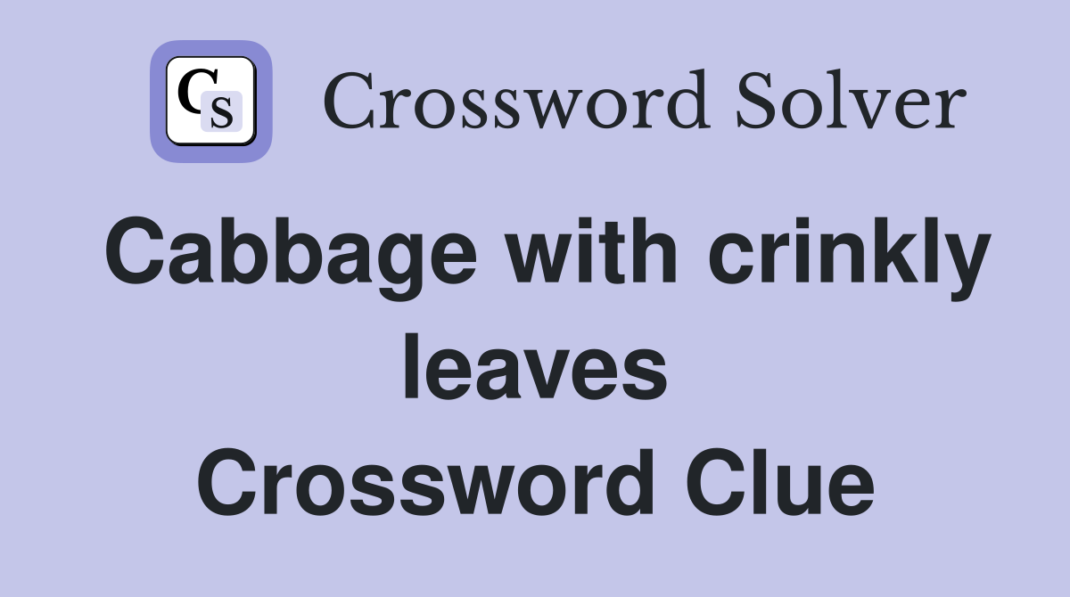 Cabbage with crinkly leaves Crossword Clue