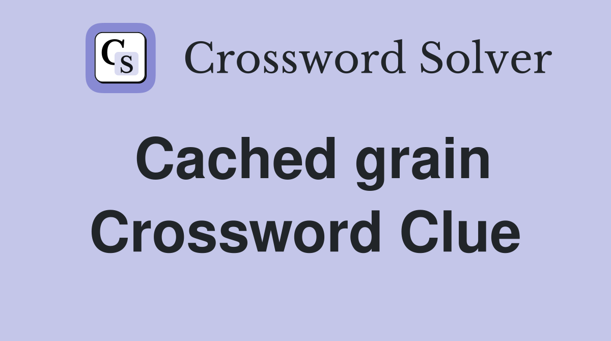 Cached grain Crossword Clue
