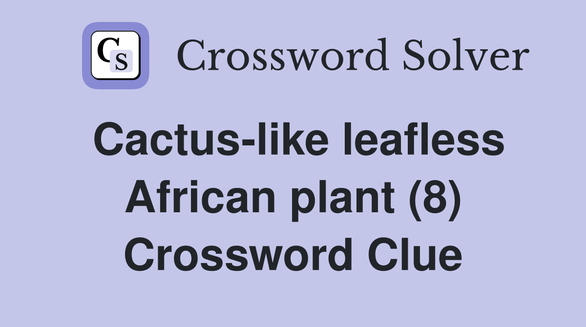 Cactus-like leafless African plant (8) Crossword Clue