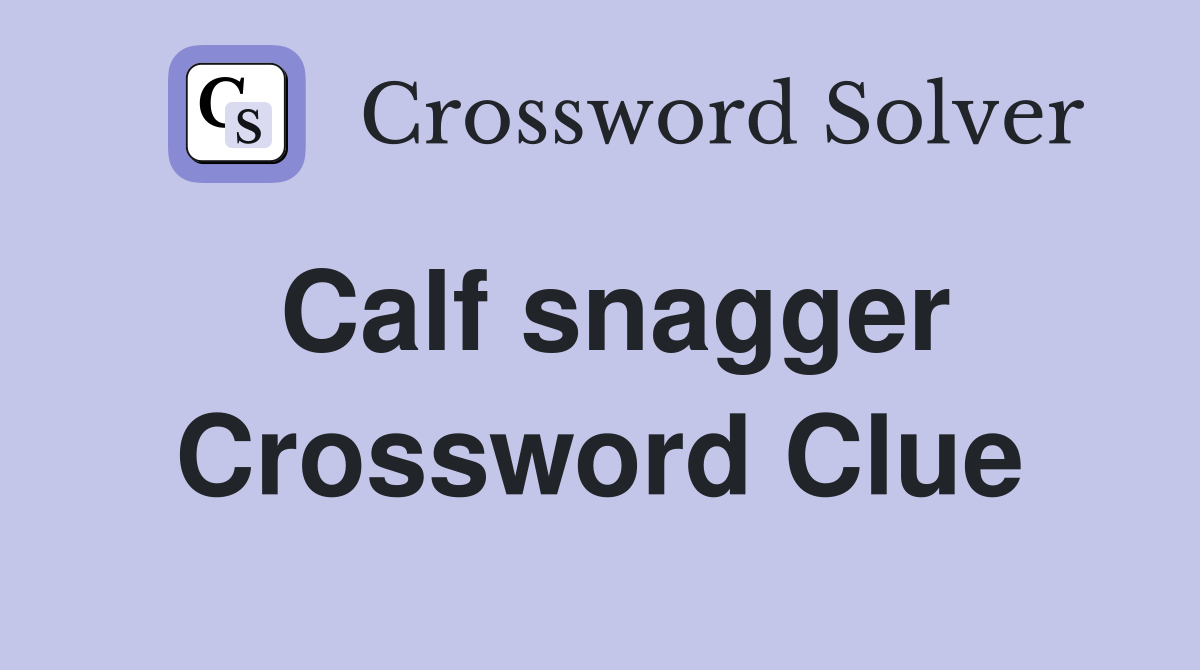 Calf snagger Crossword Clue